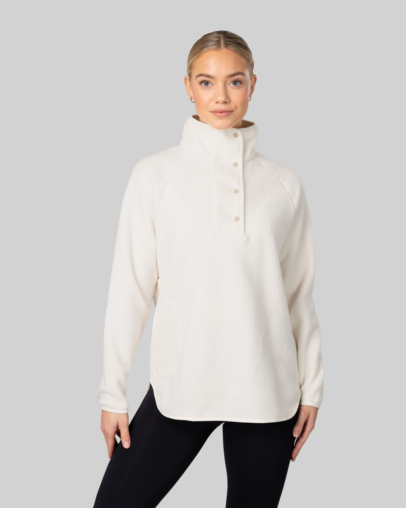 Johaug - Fusion Pile Oversized Henley - tofu white