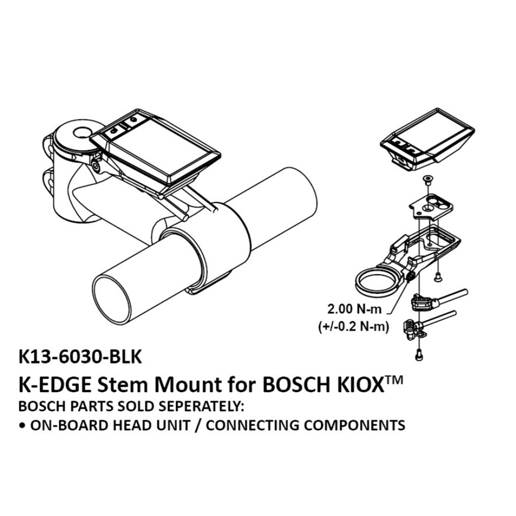 K-Edge - K-EDGE BOSCH Kiox Computer Stem Mount E-Bike Mount - black