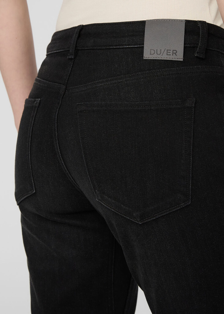 DU/ER - W Tech Fleece Denim Girlfriend Jean - Wash Black - wash black / grey