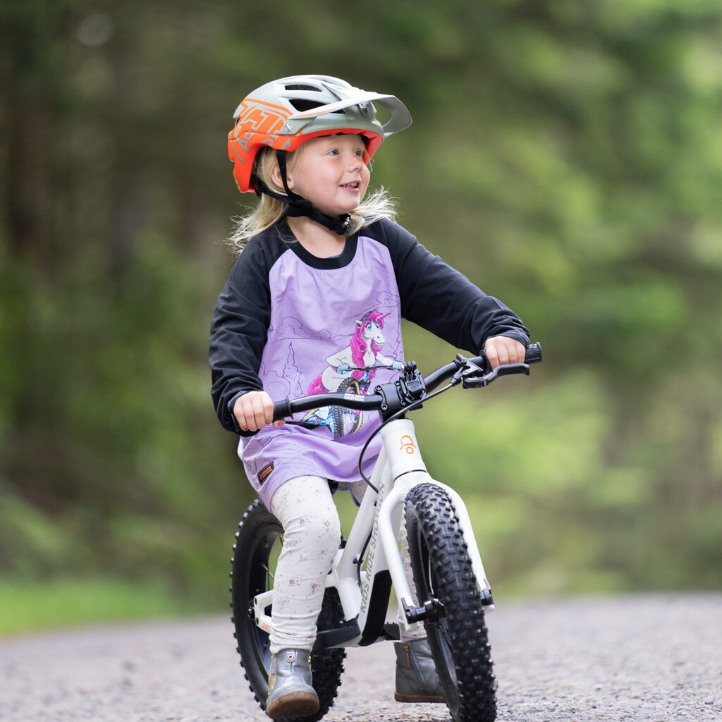 Kids Ride Shotgun - Unicorn Windproof Kids MTB Jersey - pink