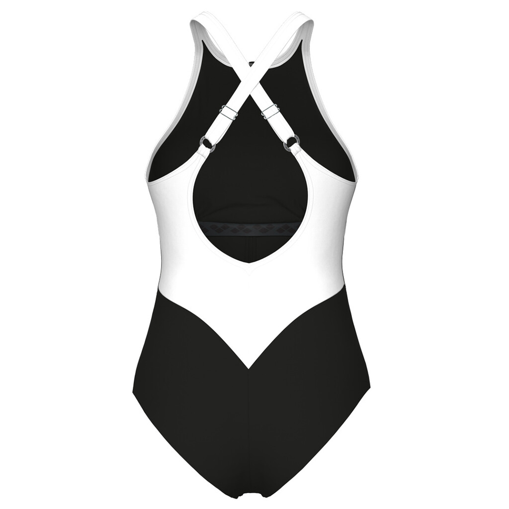 Arena - W Arena Swimsuit Silvia Cross Back C Cup - black/white/black