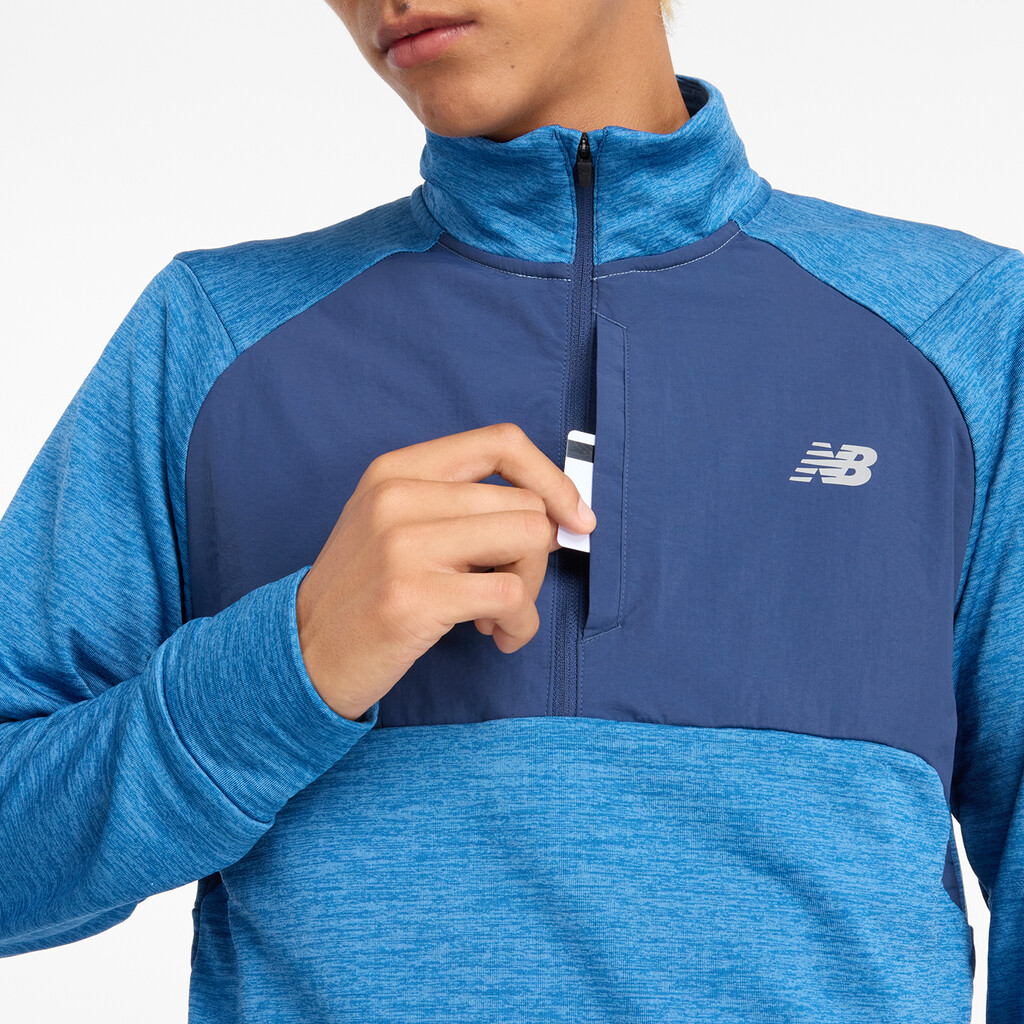 New Balance - Athletics Heat Grid 1/2 Zip - heron blue