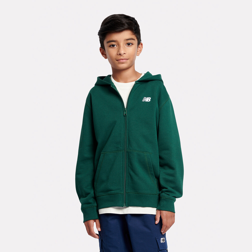 New Balance - B New Balance French Terry Small Logo FZ Hoodie - nightwatch green