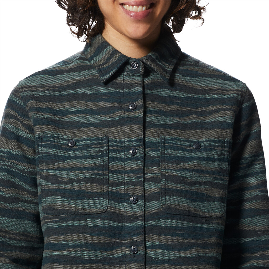 Mountain Hardwear - W Granite Peak Long Sleeve Flannel Shirt - dark marsh landscape print 375