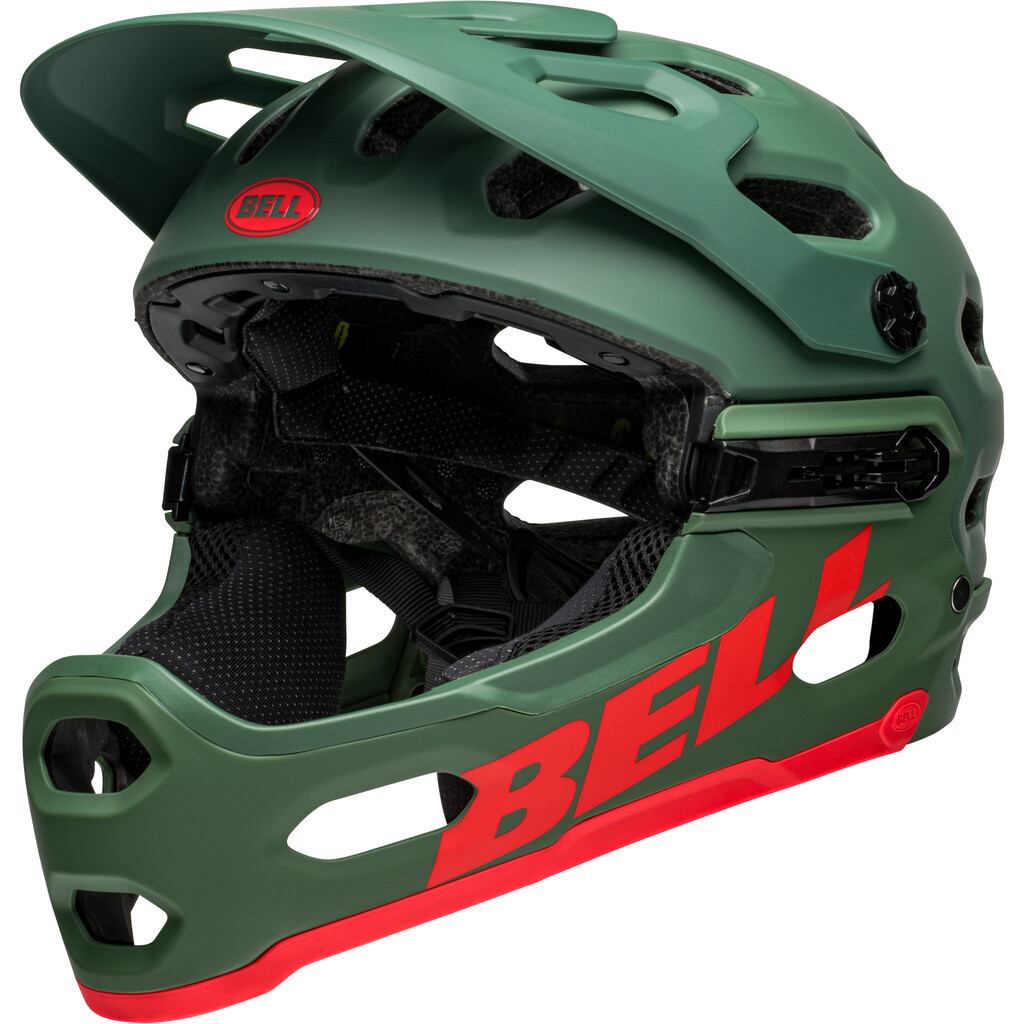 Bell - Super 3R MIPS Helmet - matte dark green/infrared