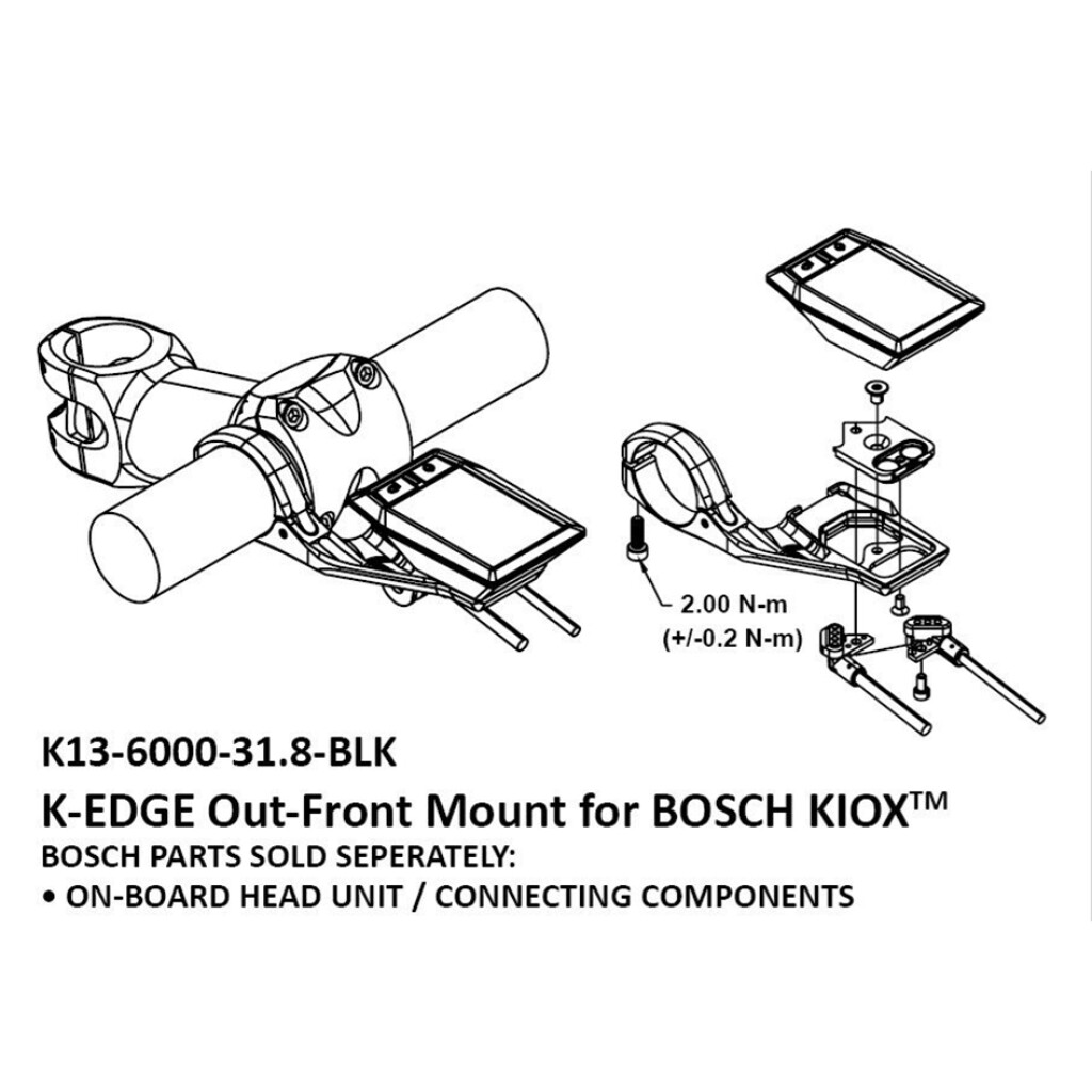 K-Edge - K-EDGE BOSCH Kiox Computer Out-Front E-Bike Mount - black