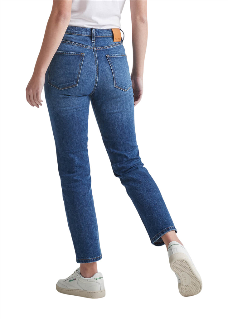 DU/ER - W Midweight Denim High Rise Straight - Medium Blue - medium blue