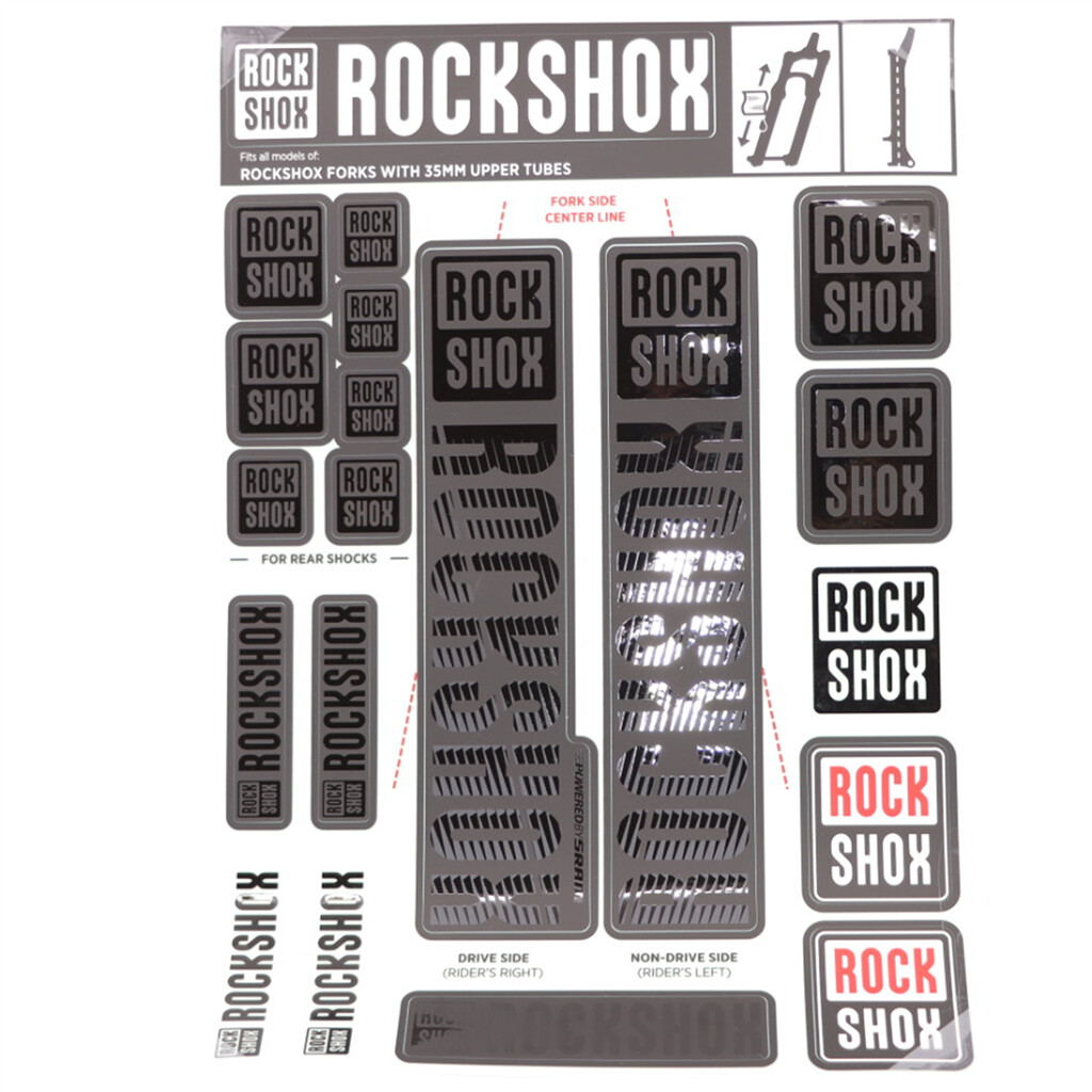 Rock Shox - Fork Decal Kit, 35mm Forks MY18 stealth - N/A