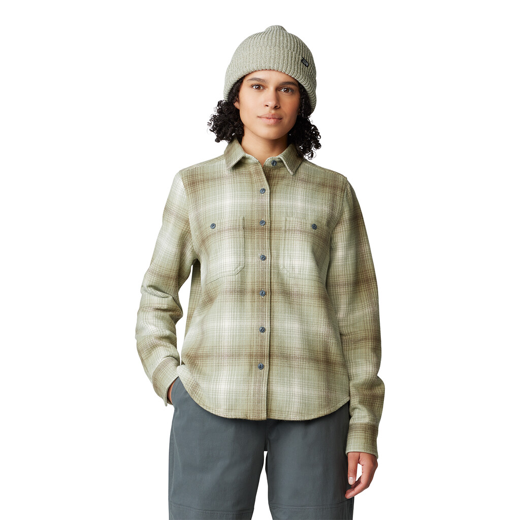 Mountain Hardwear - W Plusher™ Long Sleeve Shirt - white sage ombre buffalo check 342