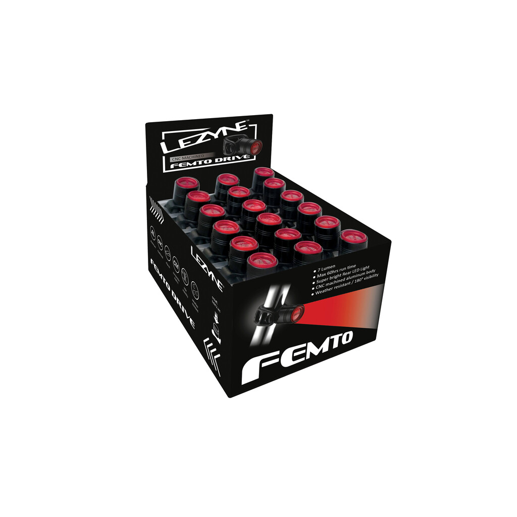Lezyne - Femto Drive Rear Box Set - black gloss
