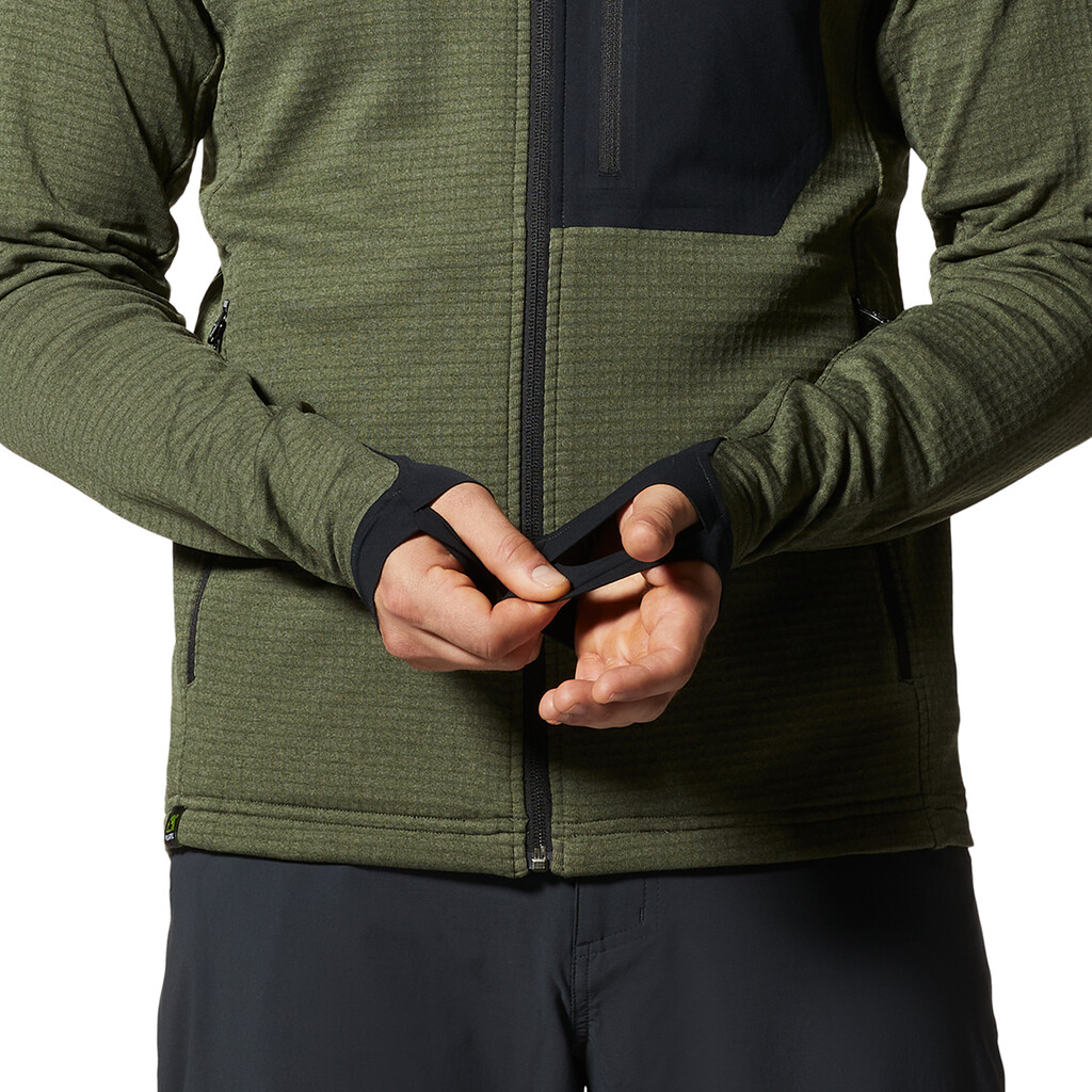 Mountain Hardwear - M Polartec® Power Grid™ Full Zip Hoody - surplus green heather 347