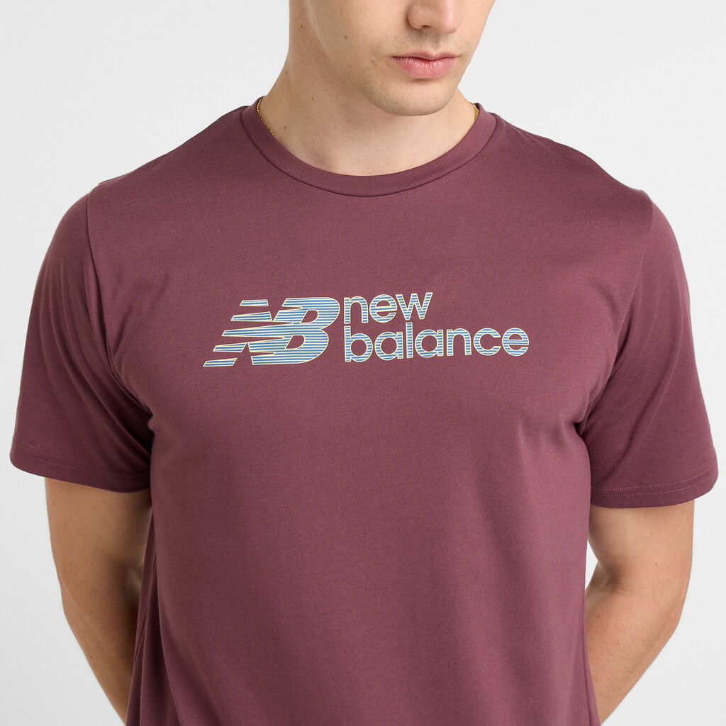 New Balance - Heathertech Linear T-Shirt - faded plum