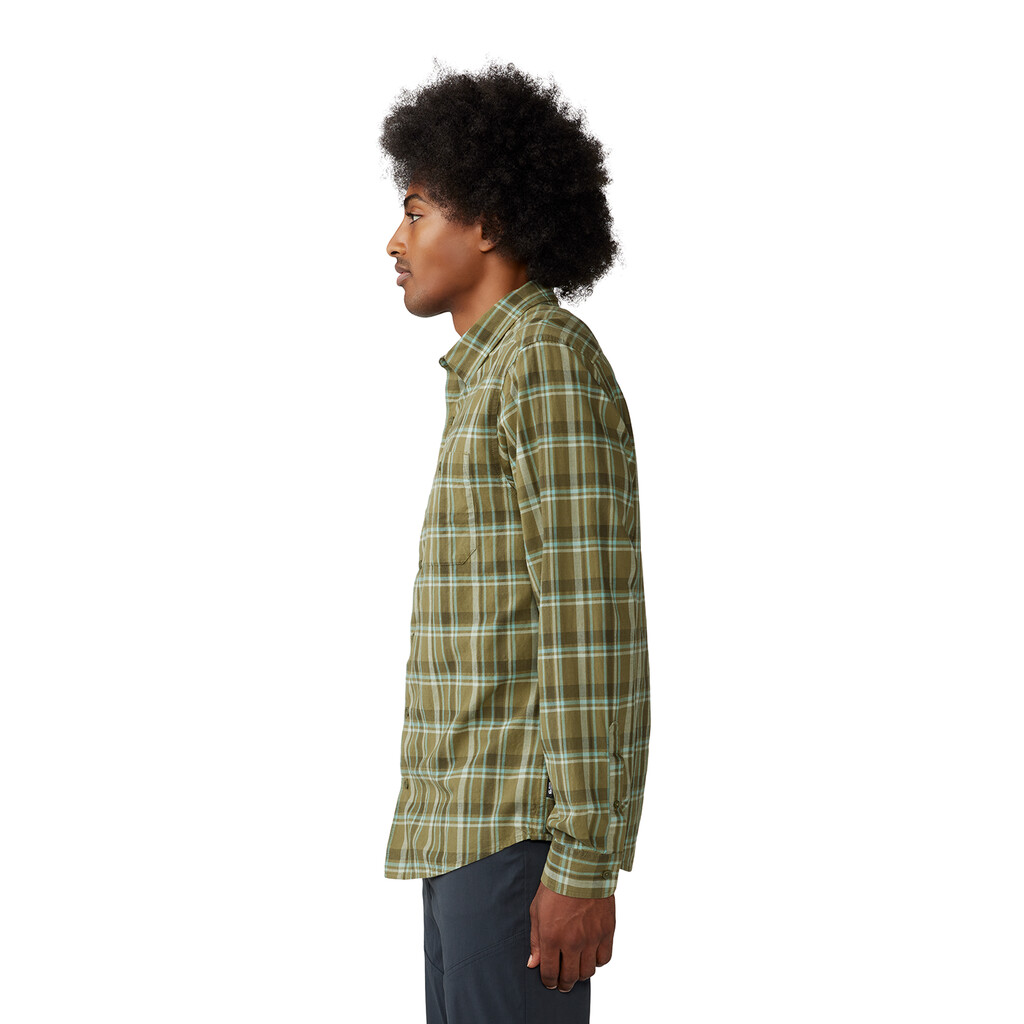 Mountain Hardwear - M Big Cottonwood LS Shirt - combat green trailhead plaid 353