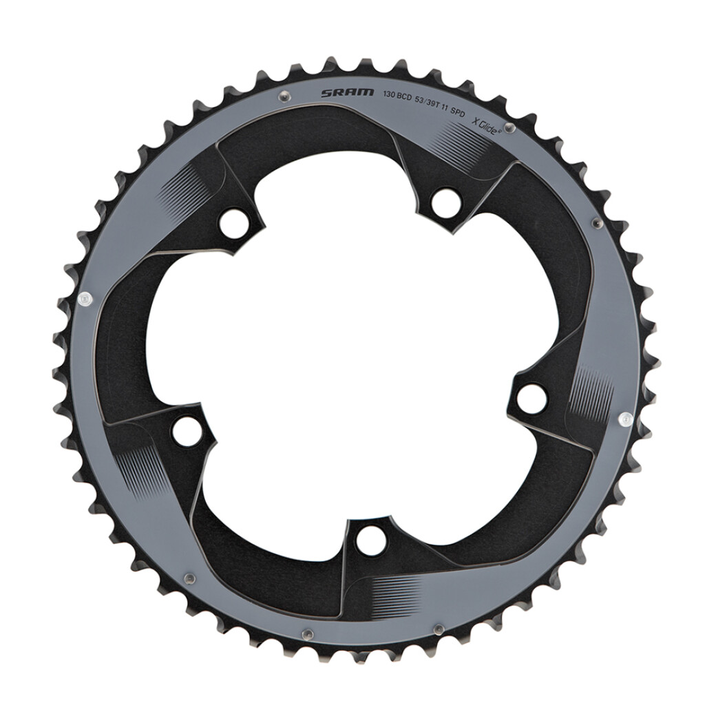 Sram - Chainring Force22 130BCD Non-/Hidden-Bolt (53-39) - black