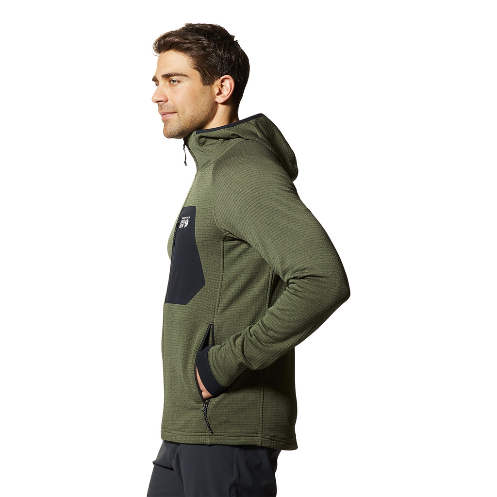 Mountain Hardwear - M Polartec® Power Grid™ Full Zip Hoody - surplus green heather 347