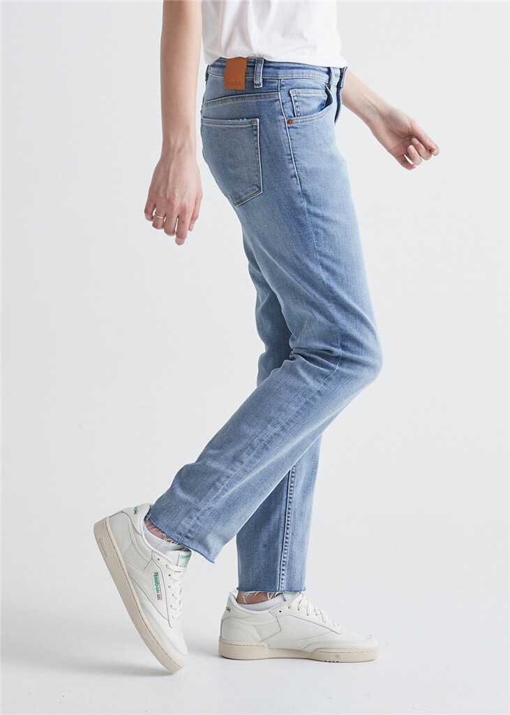 DU/ER - W Performance Denim Girlfriend Jean - Modern Bleach Raw - modern bleach raw