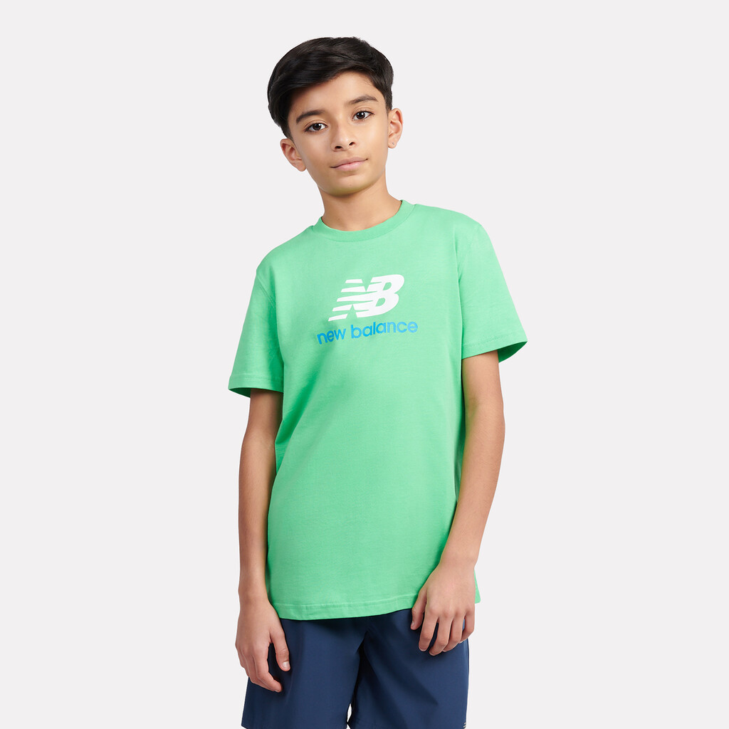 New Balance - B New Balance Jersey Stacked Logo Tee - green apple