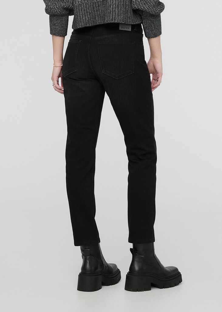 DU/ER - W Tech Fleece Denim Girlfriend Jean - Wash Black - wash black / grey