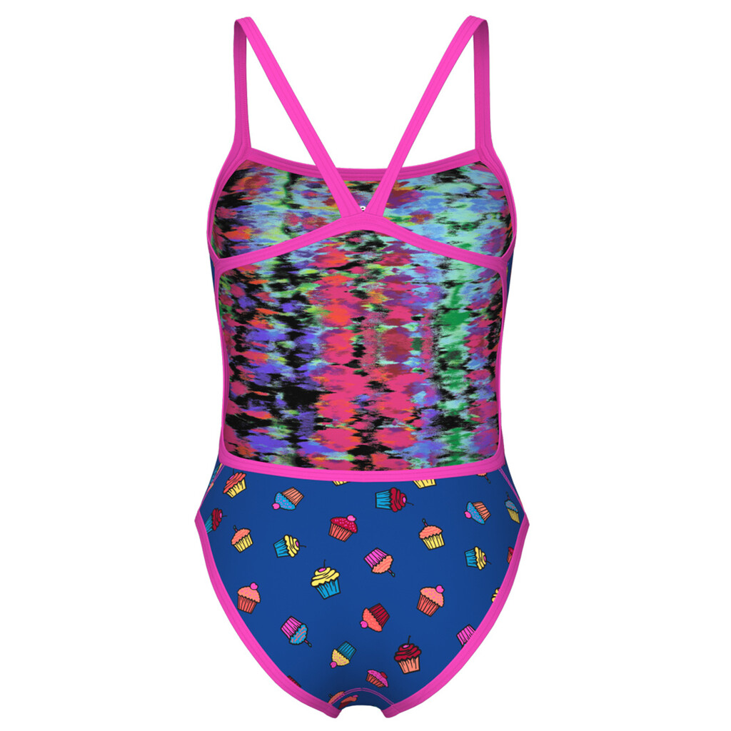 Arena - W Arena Reversible Swimsuit Challenge Back - royal multi/shocking pink