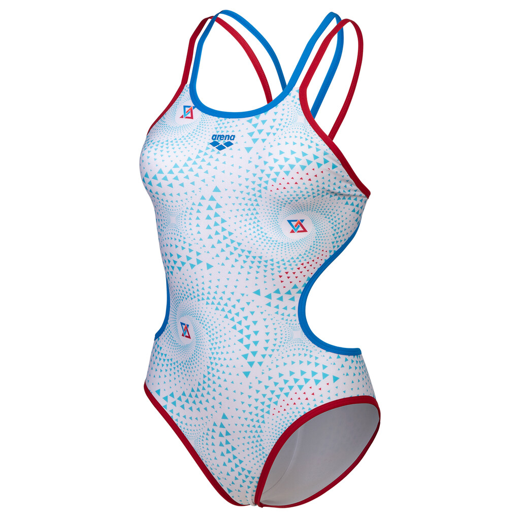 Arena - W Arena One Fireflow Swimsuit Double Cross - red/blue river/white multi