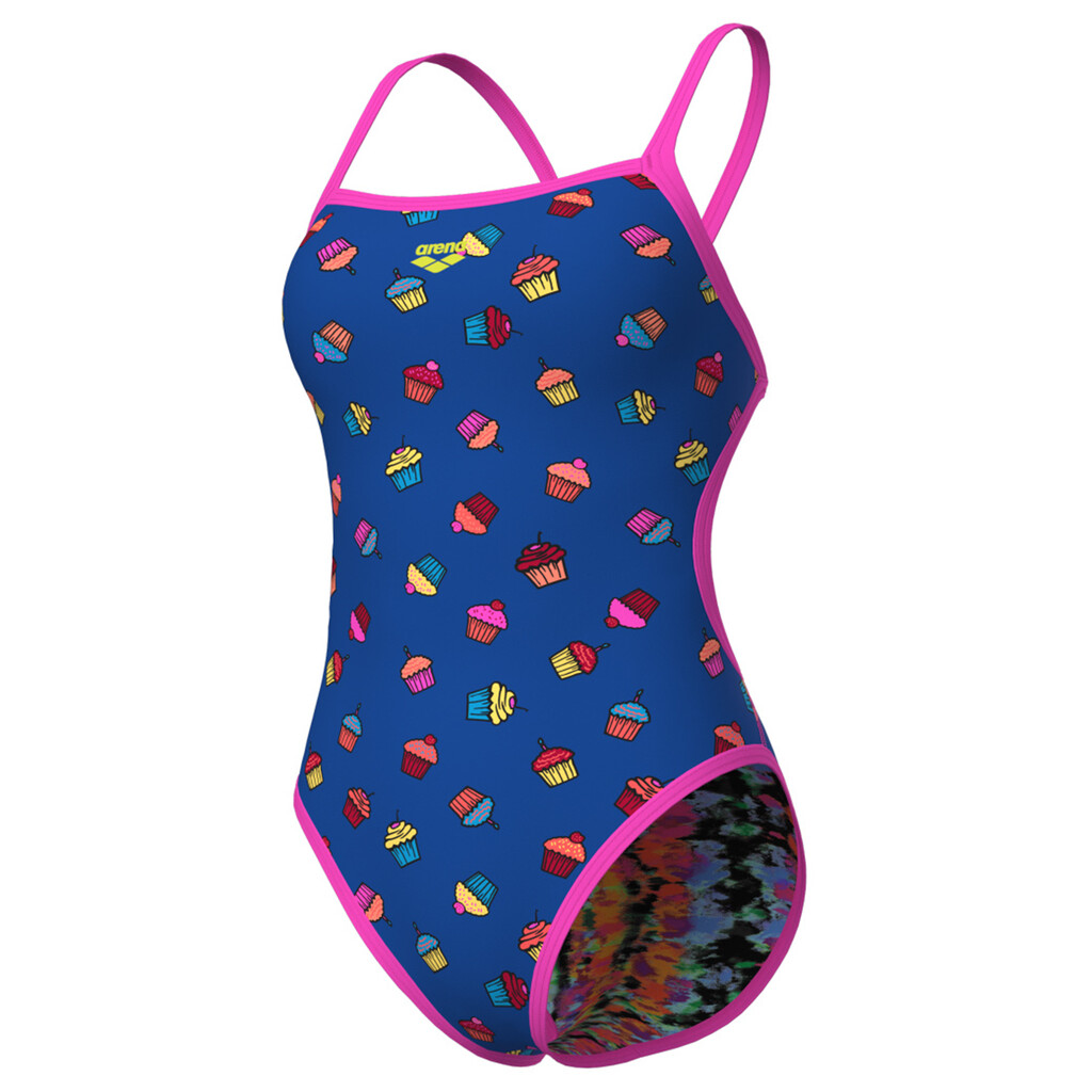 Arena - W Arena Reversible Swimsuit Challenge Back - royal multi/shocking pink