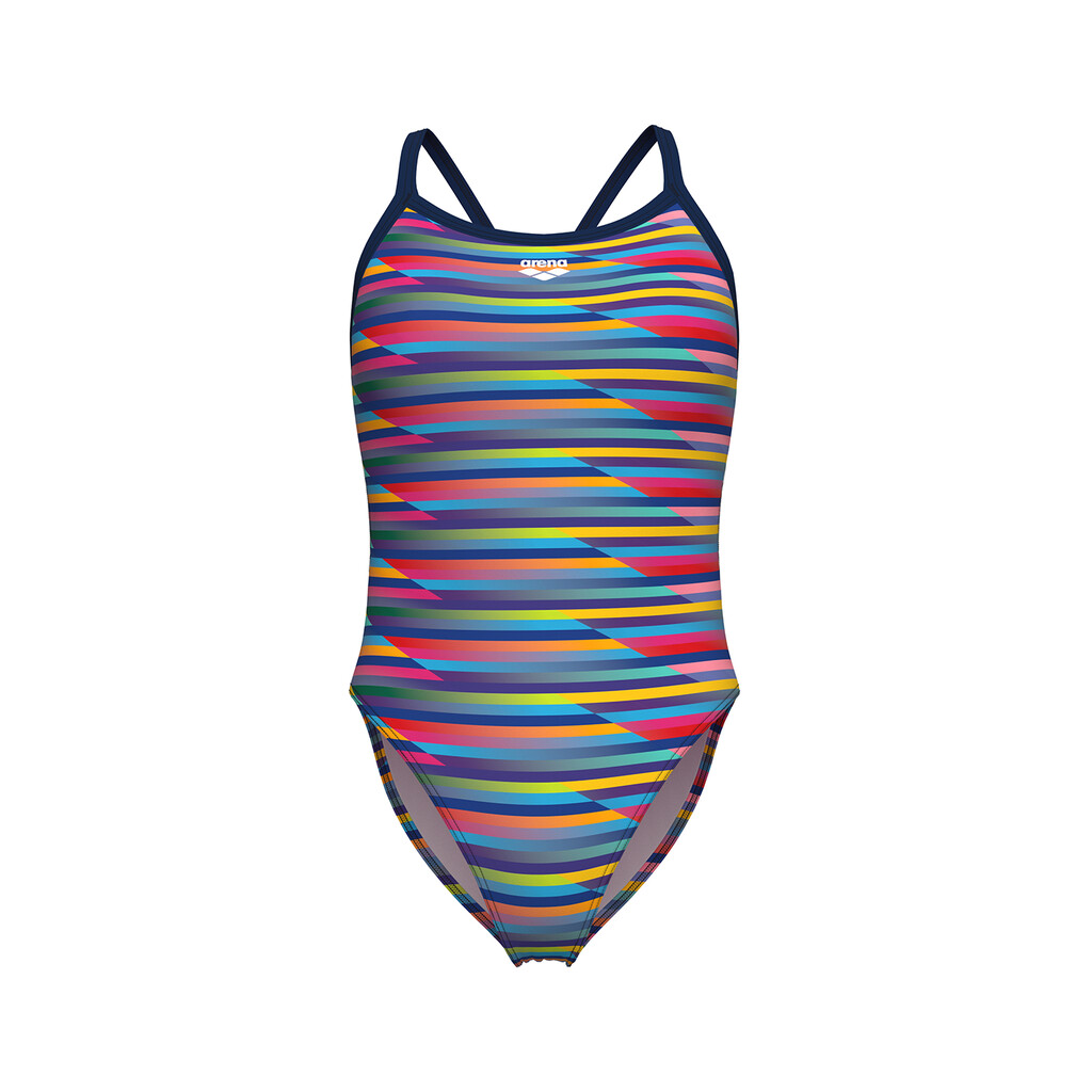 Arena - W Arena Racing Stripe Swimsuit Xcriss Cross - navy multi/navy