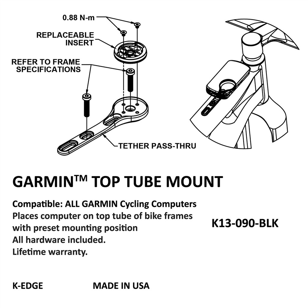 K-Edge - K-EDGE GARMIN Top Tube Mount - black