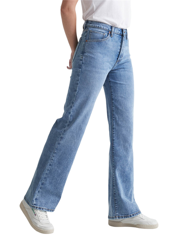 DU/ER - W Midweight Denim Wide Leg - Vint Blue - vintage blue