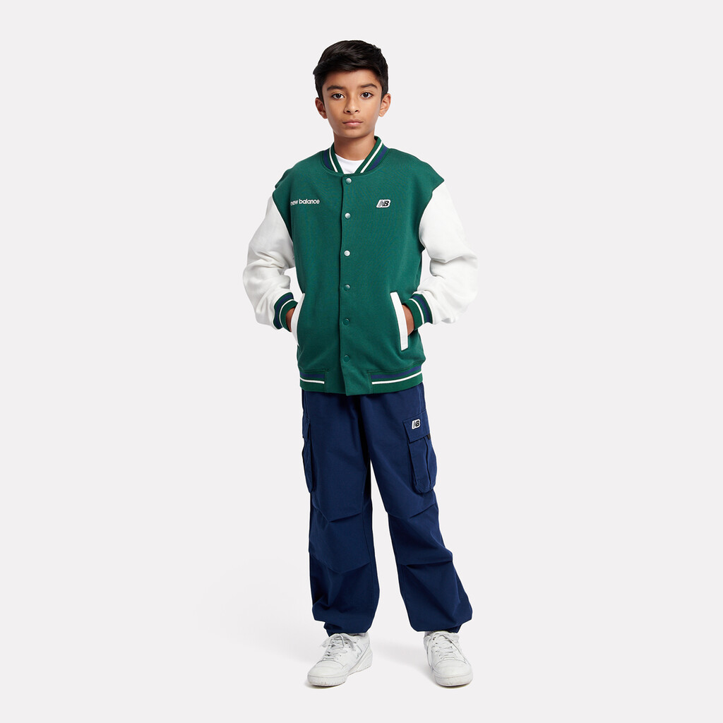 New Balance - B NB Premium Loop Back Baseball Jacket - nightwatch green