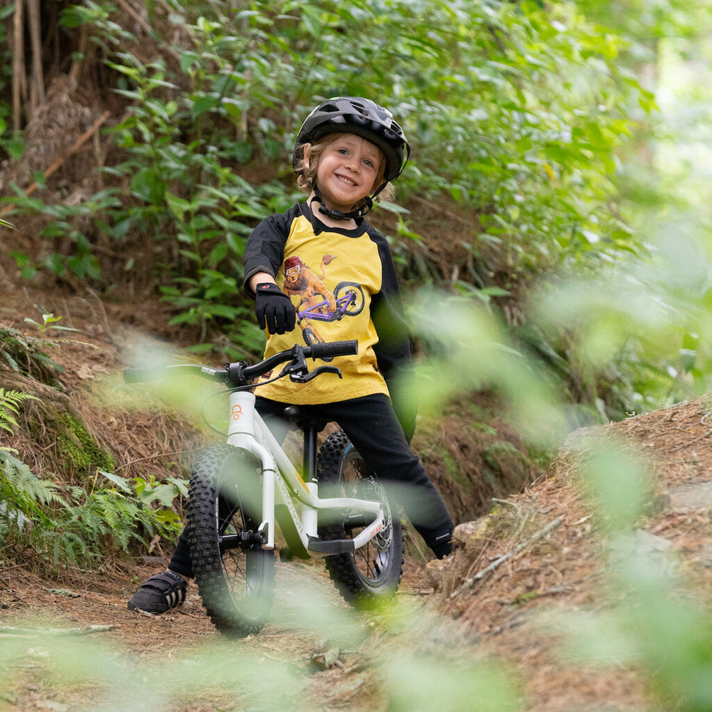 Kids Ride Shotgun - Lion Windproof Kids MTB Jersey - yellow