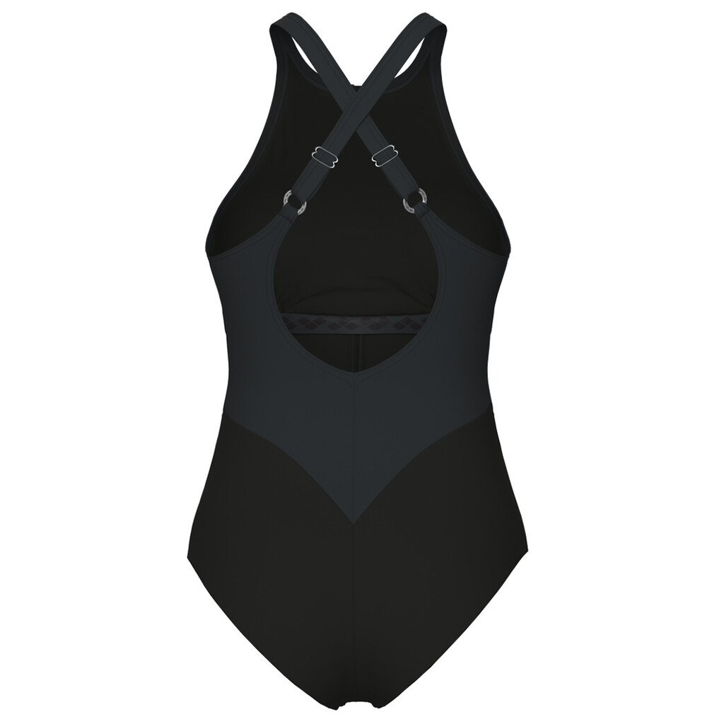 Arena - W Arena Swimsuit Silvia Cross Back C Cup - black/night grey/white