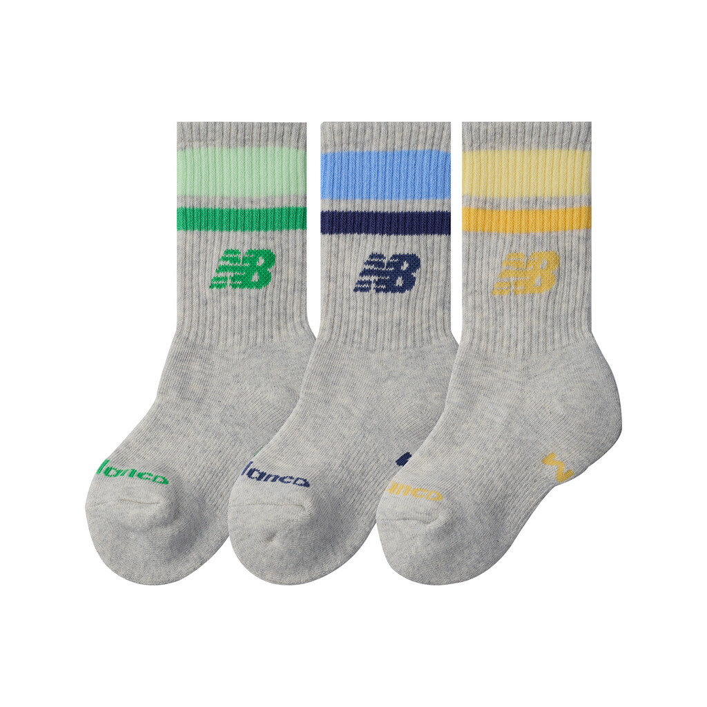 New Balance - Kids Everyday Stripe Midcalf 3 Pack - as1