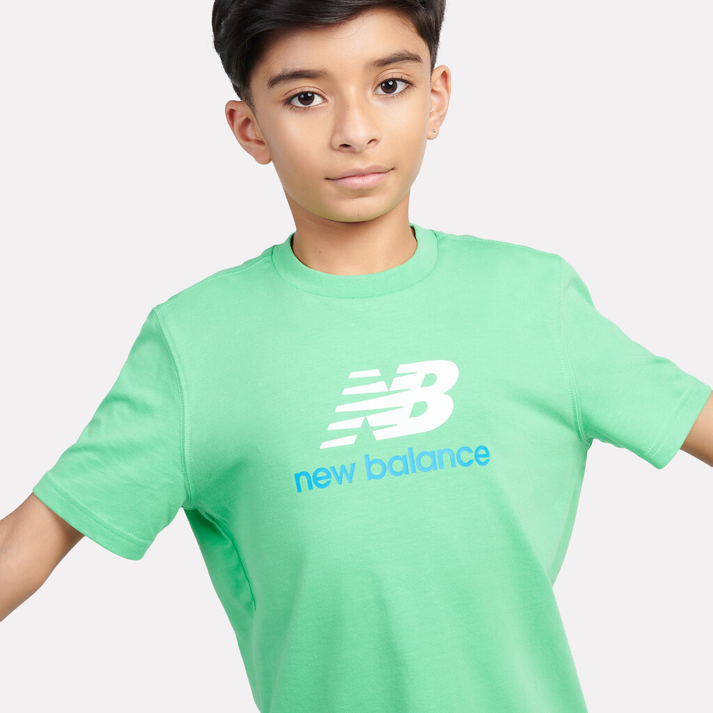 New Balance - B New Balance Jersey Stacked Logo Tee - green apple