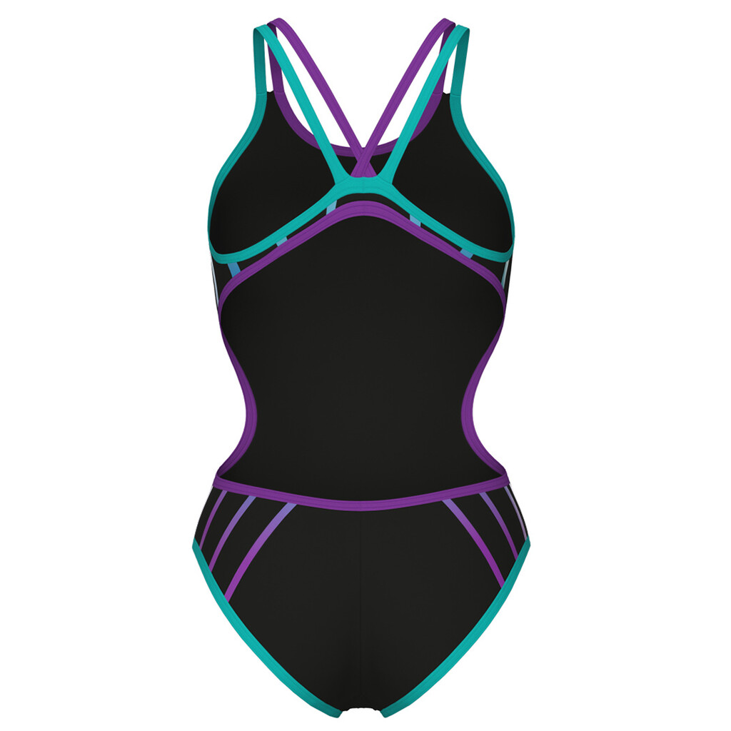 Arena - W Arena One Metallic Paint Swimsuit - black/water/purple