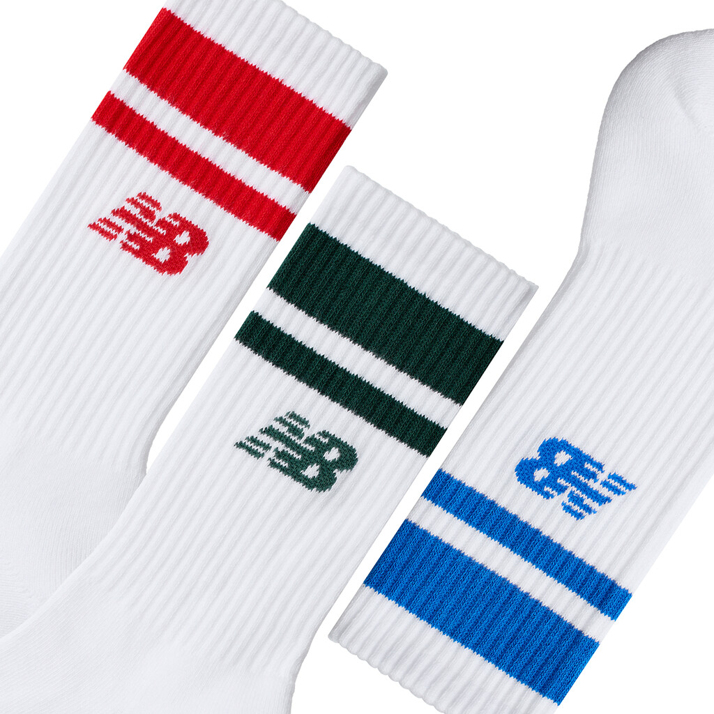 New Balance - Everyday Stripe Midcalf 3 Pack - white