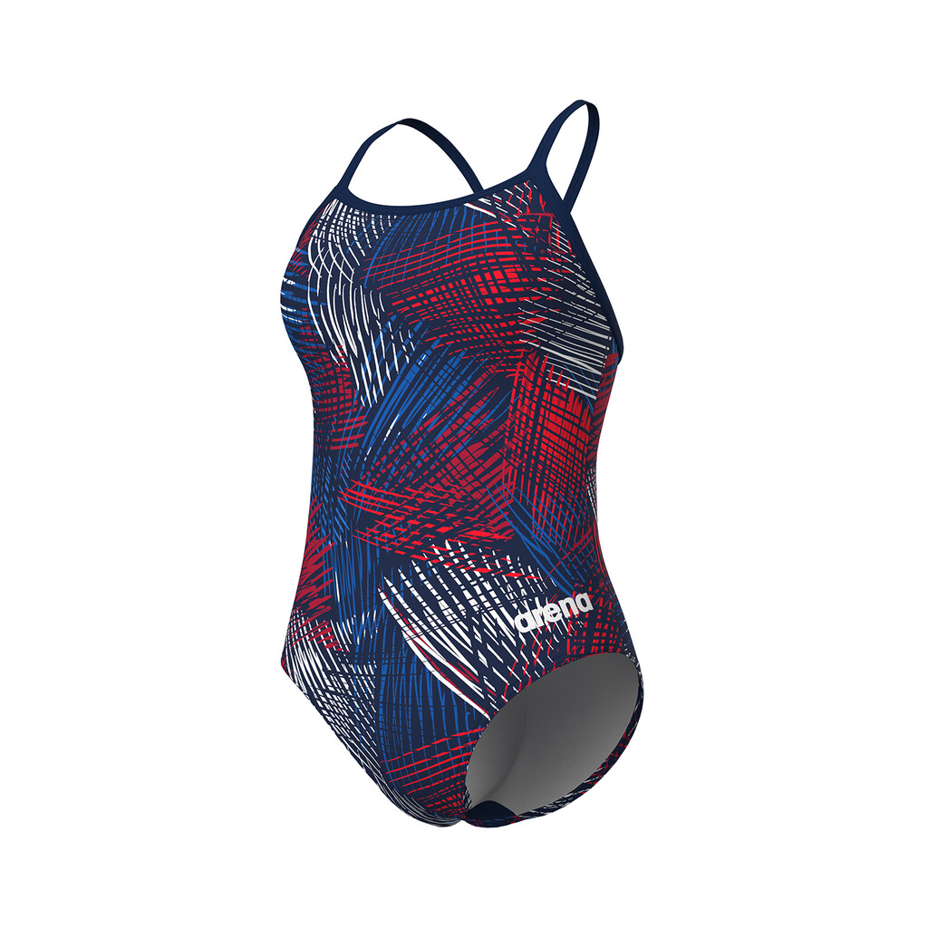 Arena - W Arena Team Energy Swimsuit Lightdrop Back - navy/team redwhiteblue