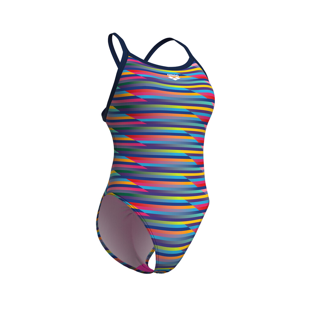 Arena - W Arena Racing Stripe Swimsuit Xcriss Cross - navy multi/navy