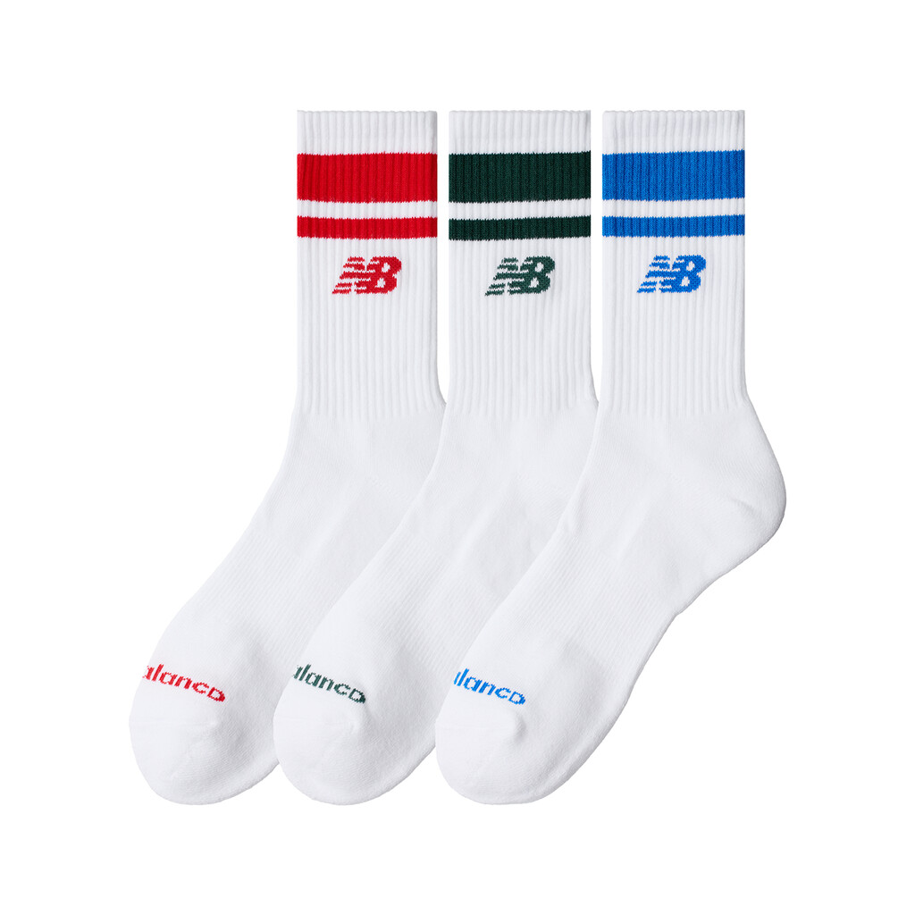 New Balance - Everyday Stripe Midcalf 3 Pack - white