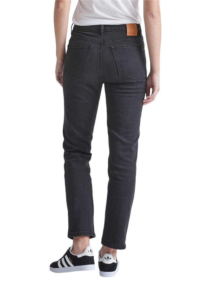 DU/ER - W Midweight Denim High Rise Straight - Aged Black - aged black