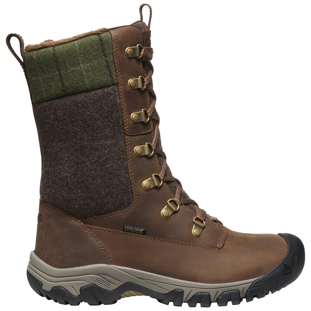 KEEN - W Greta Tall Boot WP - dark earth/green plaid