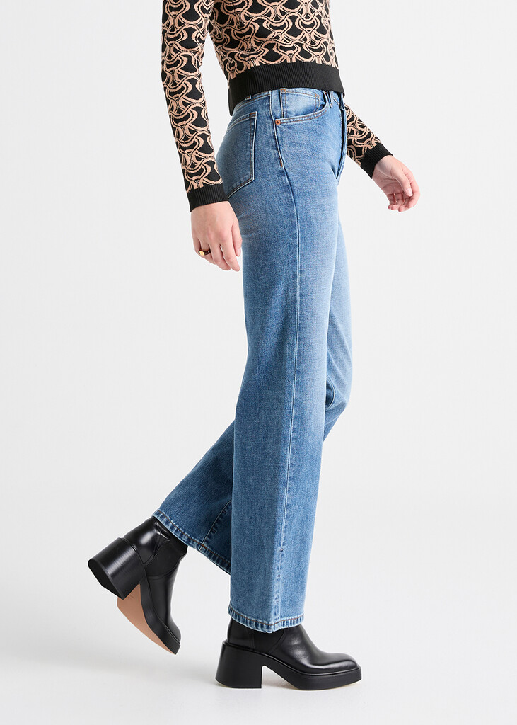 DU/ER - W Midweight Performance Denim Wide Leg - vintage blue