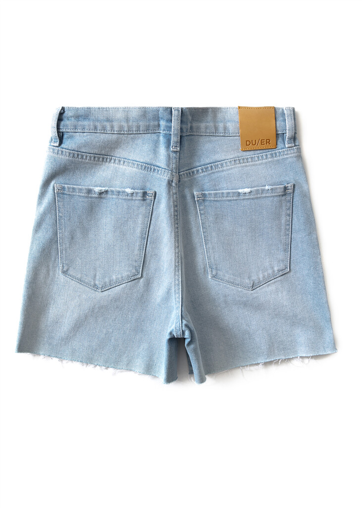 DU/ER - Midweight Performance Denim High Rise Short - light bleach