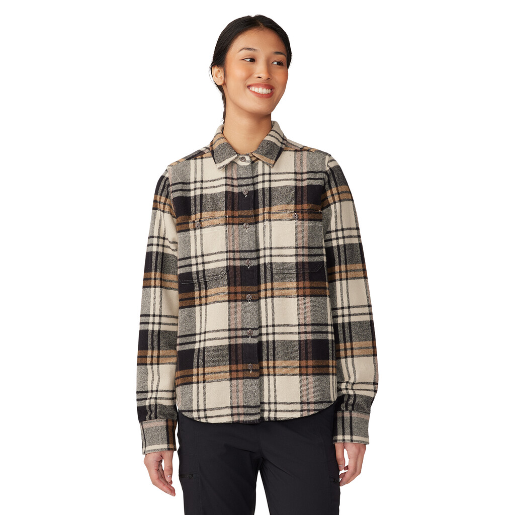 Mountain Hardwear - W Plusher Long Sleeve Shirt - oyster shell plaid print 289