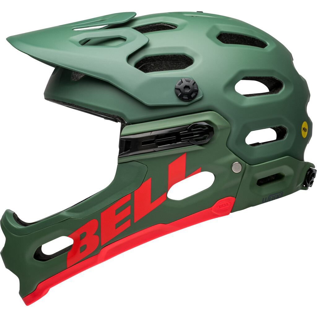 Bell - Super 3R MIPS Helmet - matte dark green/infrared