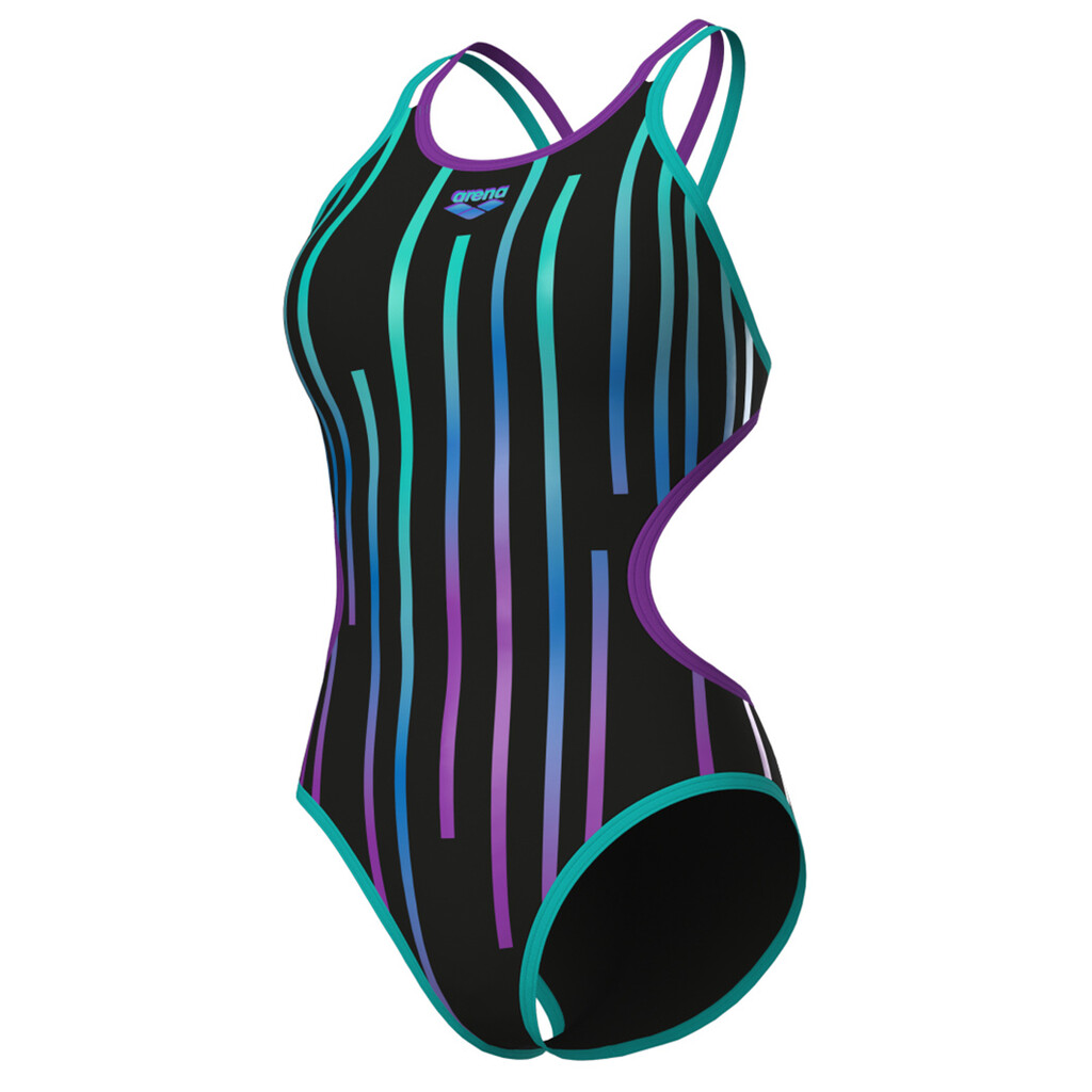 Arena - W Arena One Metallic Paint Swimsuit - black/water/purple