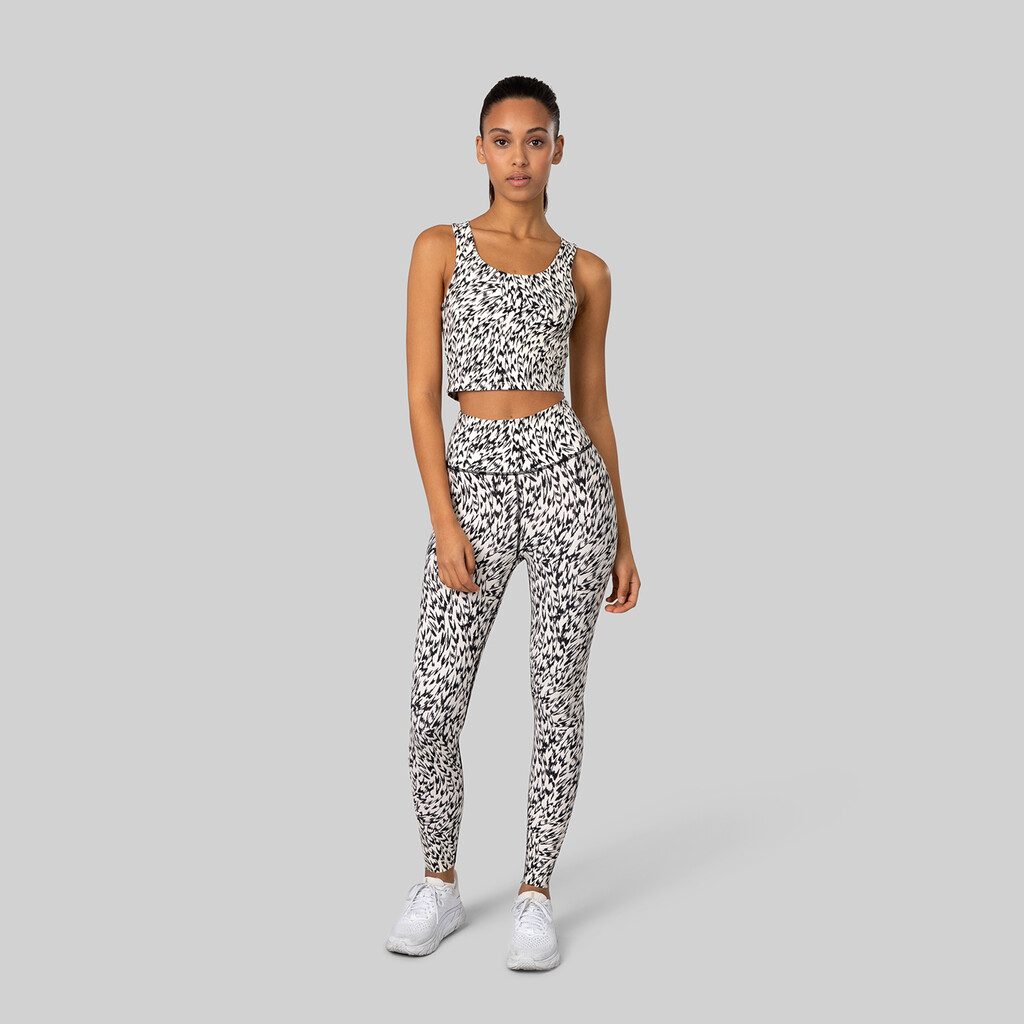 Johaug - Elevated Performance Cut off Tights - tofu white/black print