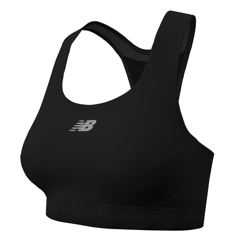 New Balance ATHLETICS MEDIUM SUPPORT SLEEK SPORTS BRA - Medium support  sports bra - black 