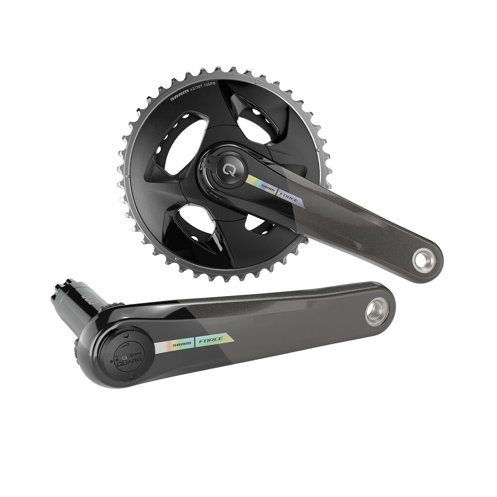 Quarq - MY23 Power Meter Crankset Spindle Force AXS Wide 2x DUB - black/iridescent