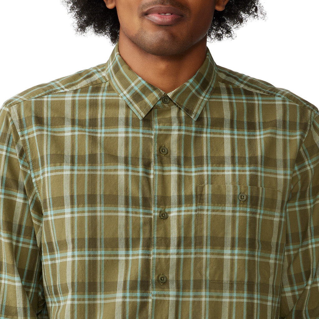 Mountain Hardwear - M Big Cottonwood LS Shirt - combat green trailhead plaid 353