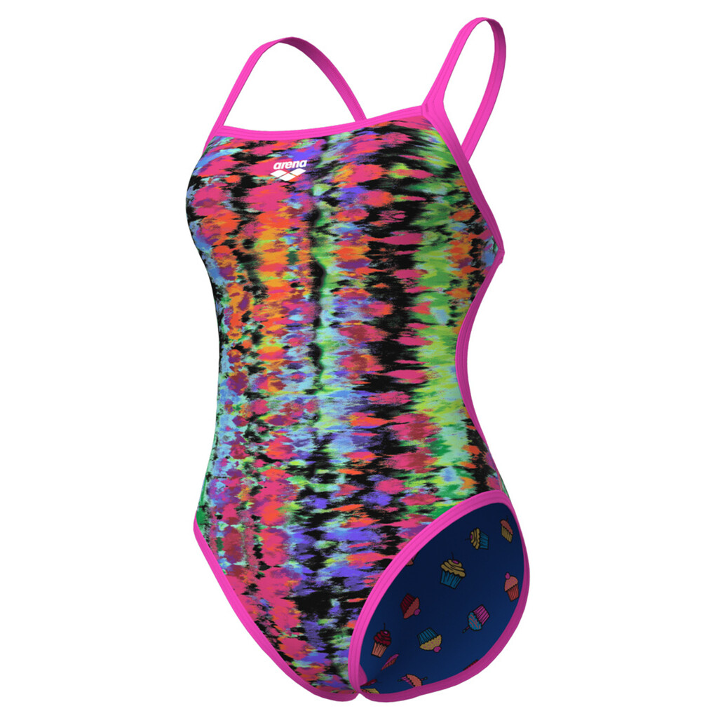 Arena - W Arena Reversible Swimsuit Challenge Back - royal multi/shocking pink